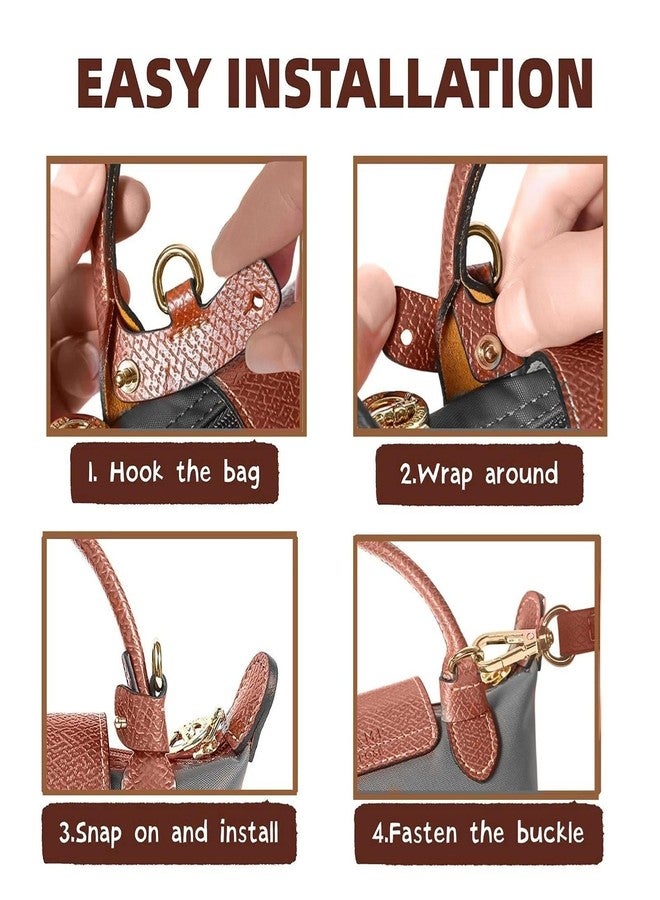 Fovege Strap Kit For Longchamp Mini Bag, Crossbody Strap, Handbag Replacement For Le Pliage Small Pouch, Shoulder Strap (Brown) - Image 4